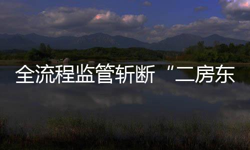 断东二房利益链全流非法程监管斩
